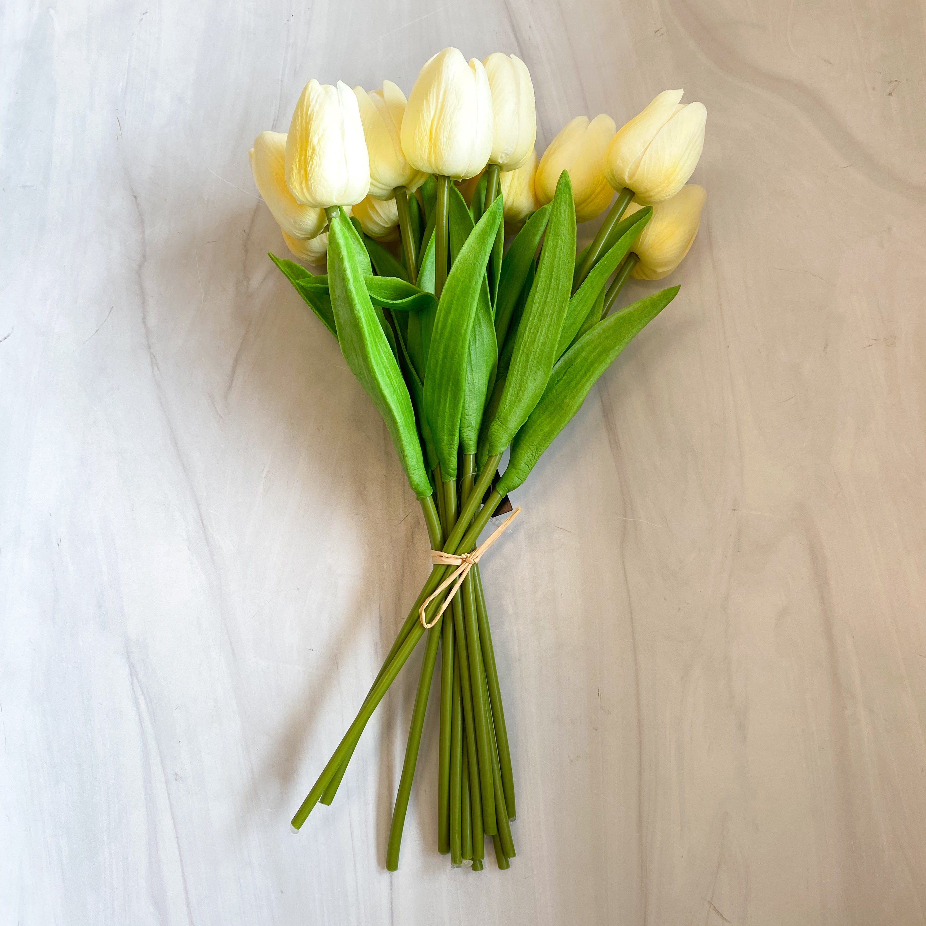 13" Light Peach Real Touch Mini Tulip Bundle (12 stems)