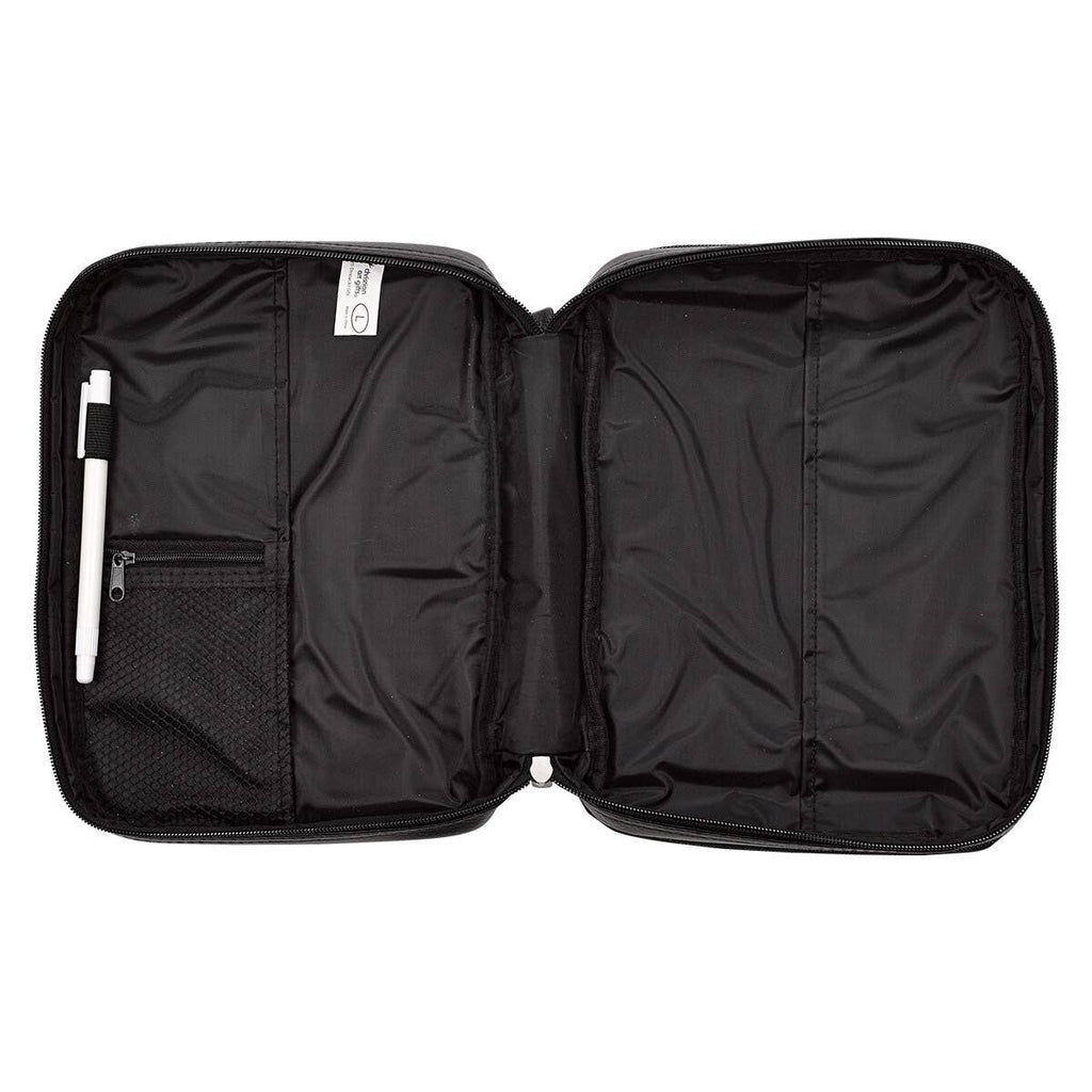 Bible Cover Organizer Two-fold Black Ichthus Badge