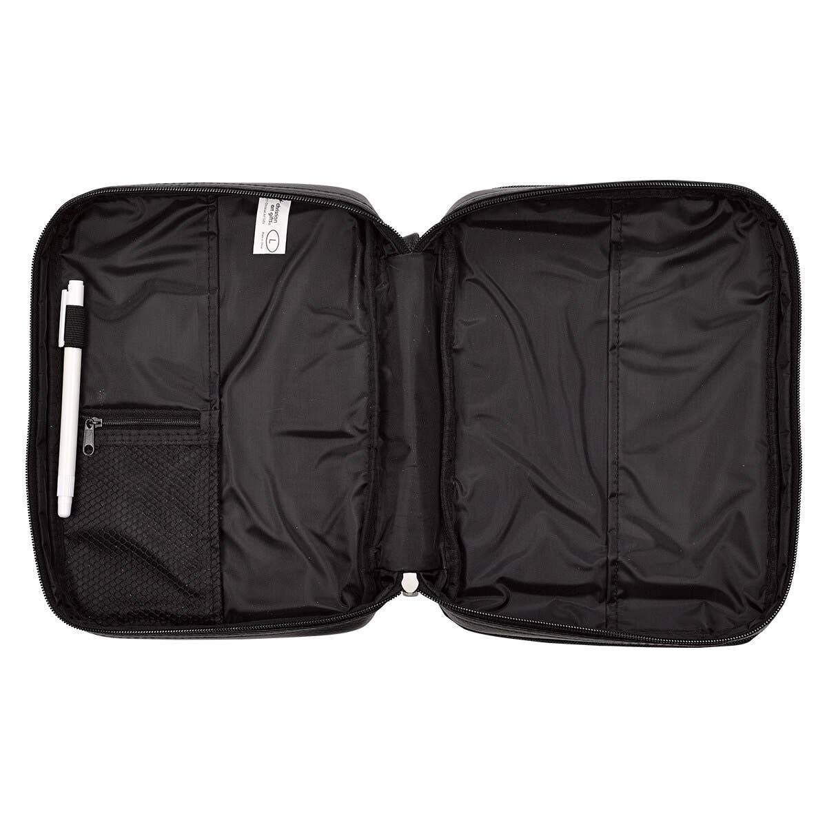 Bible Cover Organizer Two-fold Black Ichthus Badge