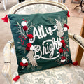 Holiday Fabric Pillow 18x18, 3 Asst