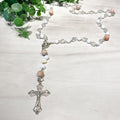 Pink, White & Crystal Vintage Marian Rosary