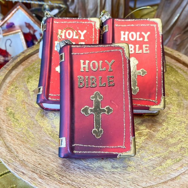 Glass Holy Bible Ornament