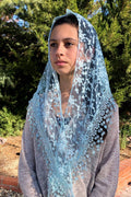 Cherry Blossom Church Veil - BLUE 48″ x 13″    (MOQ 2)