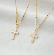 Tiny Cross Necklace in 14K Gold Fill (Jada)