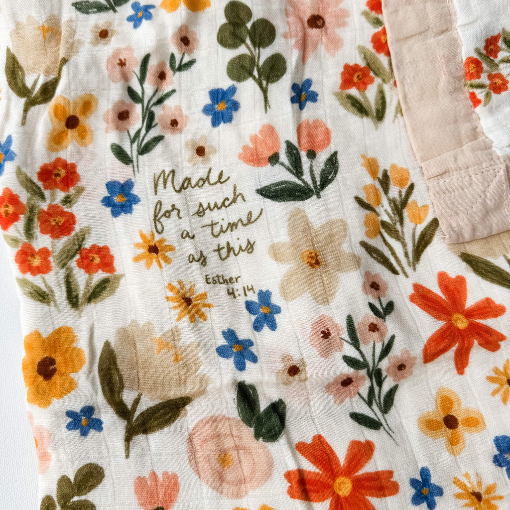 Esther 4:14 Luxury Double Sided Muslin Catholic Blanket