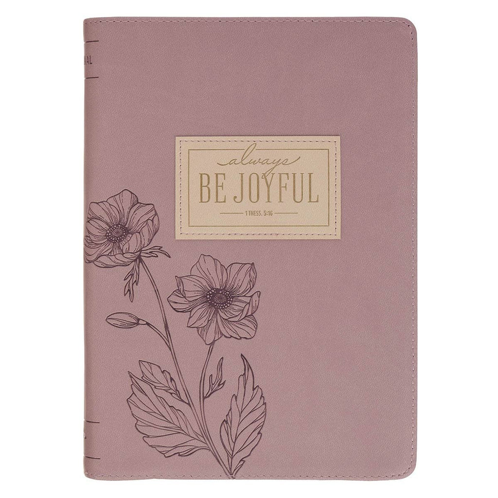 Journal Classic Zip Dusty Mauve Be Joyful 1 Thess. 5:16