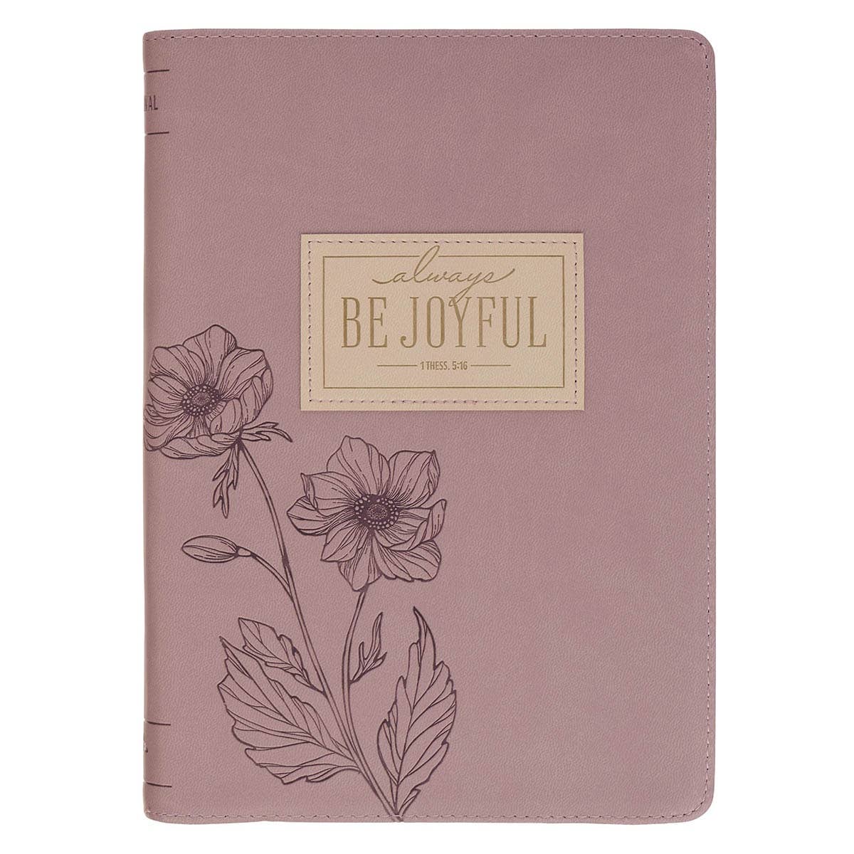 Journal Classic Zip Dusty Mauve Be Joyful 1 Thess. 5:16