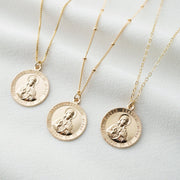 Sacred Heart of Jesus 14K Gold Fill Coin Medallion Necklace