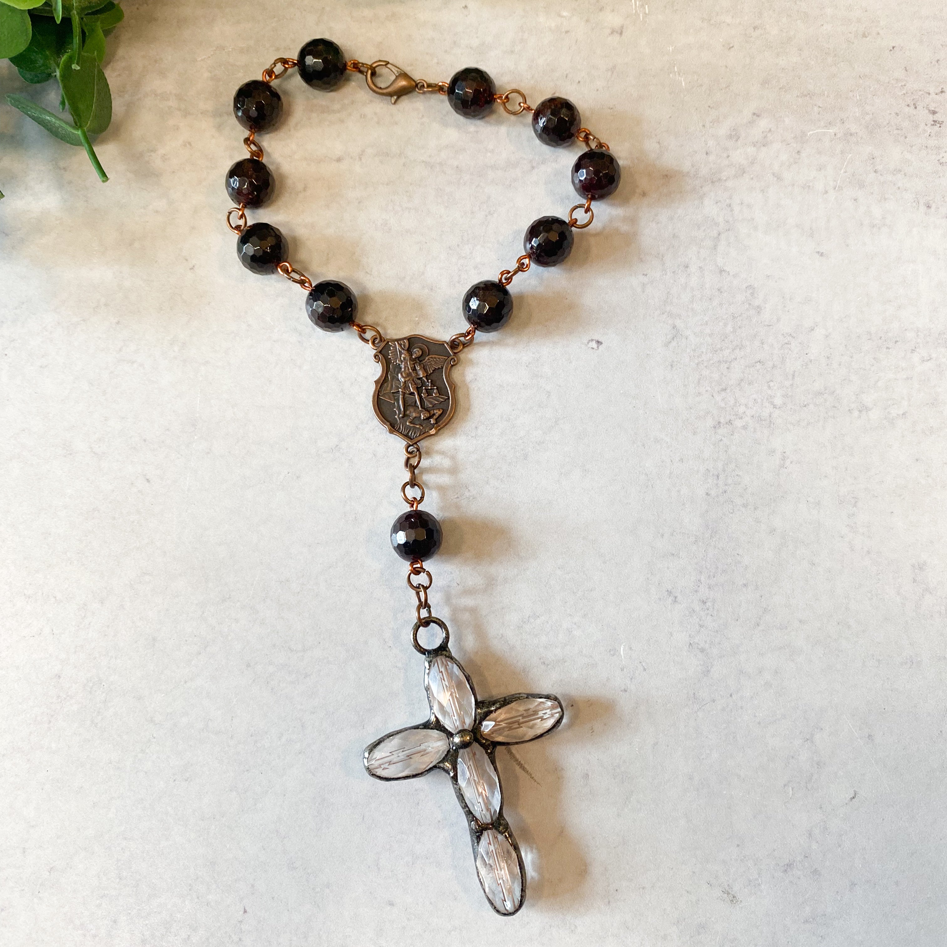 Garnet Door Knob Rosary