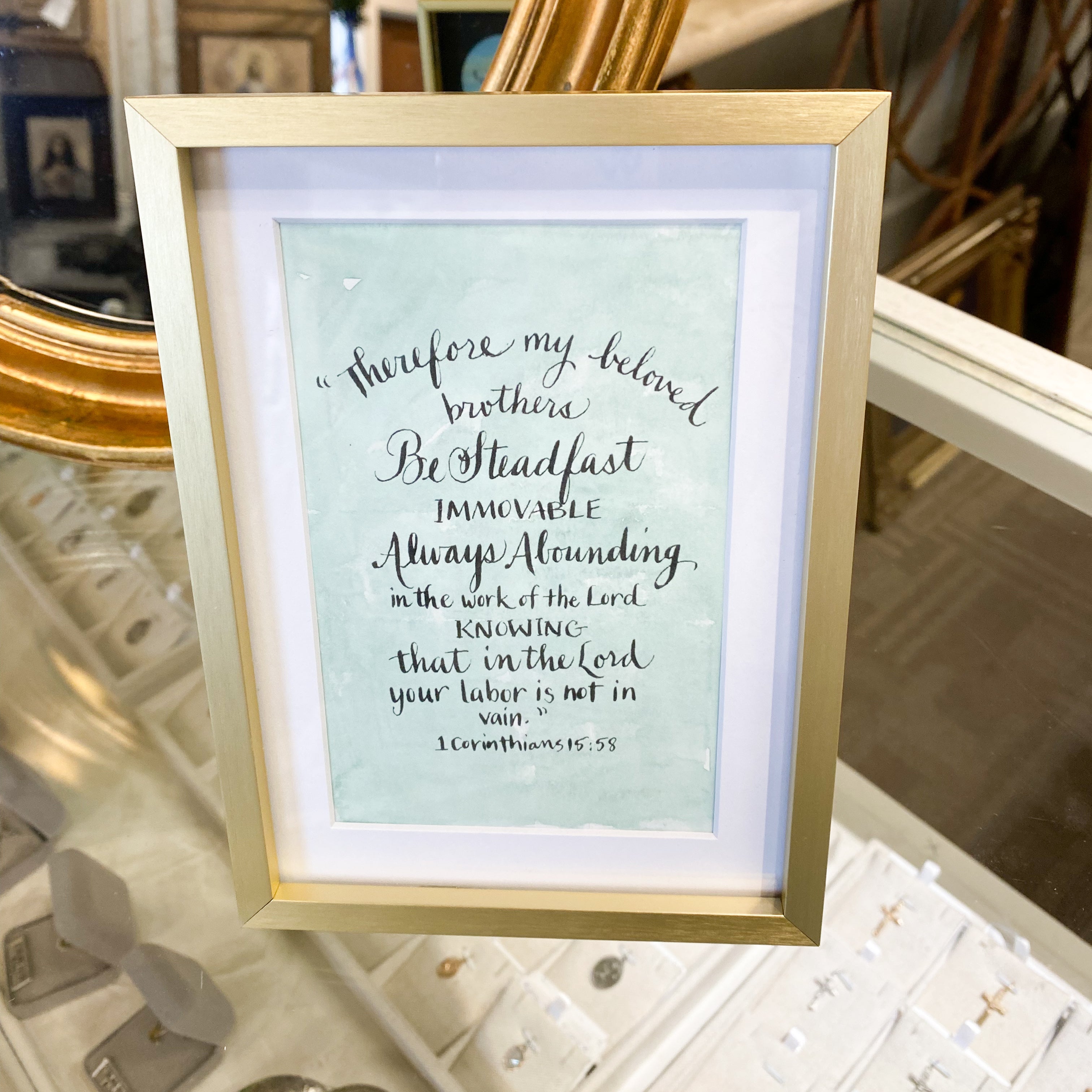 4x6 Gold Framed Scriptures; Quotes