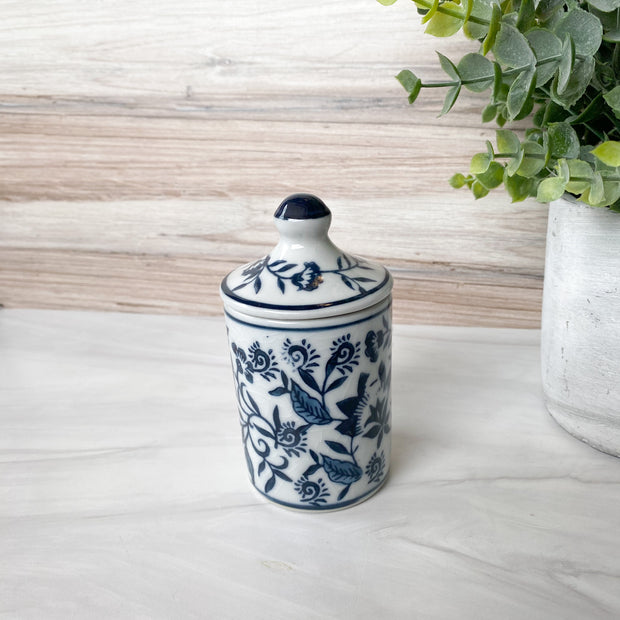 Hand-Painted Stoneware Spice Jar w/ Pattern, 4 Styles