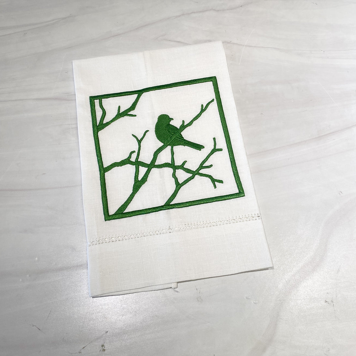 Green Bird Tea Towel