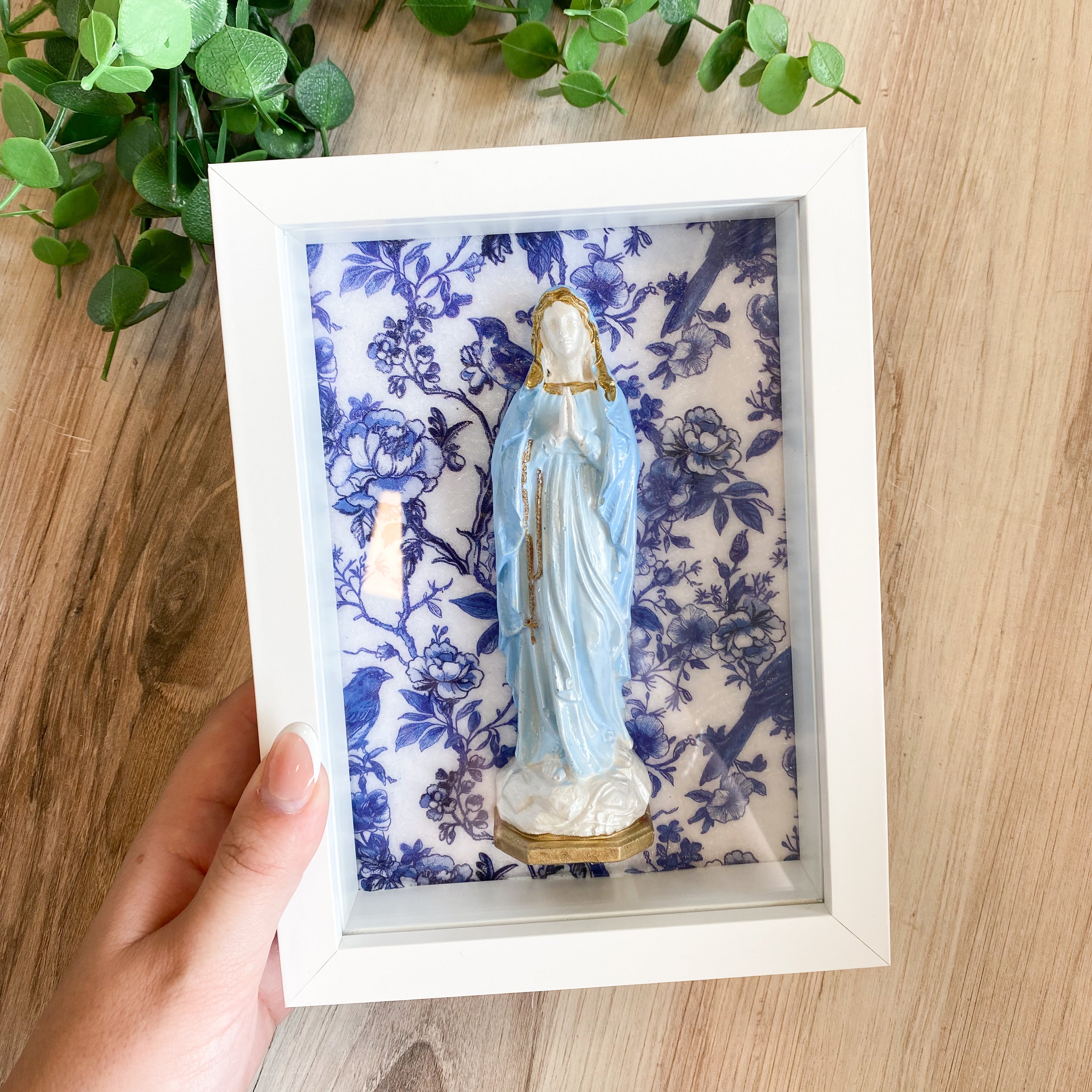 Blessed Mary in White Frame 5x7