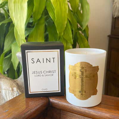 Jesus Christ Lord and Savior White Glass | SAINT Candle Special Edition