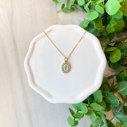 Our Lady of Lourdes Necklace Aqua