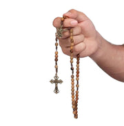St. Michael Wooden Rosary   16”