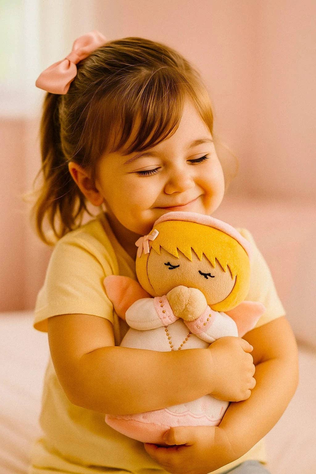 Guardian Angel Girl Catholic 8" Plush Doll — Divine Protection