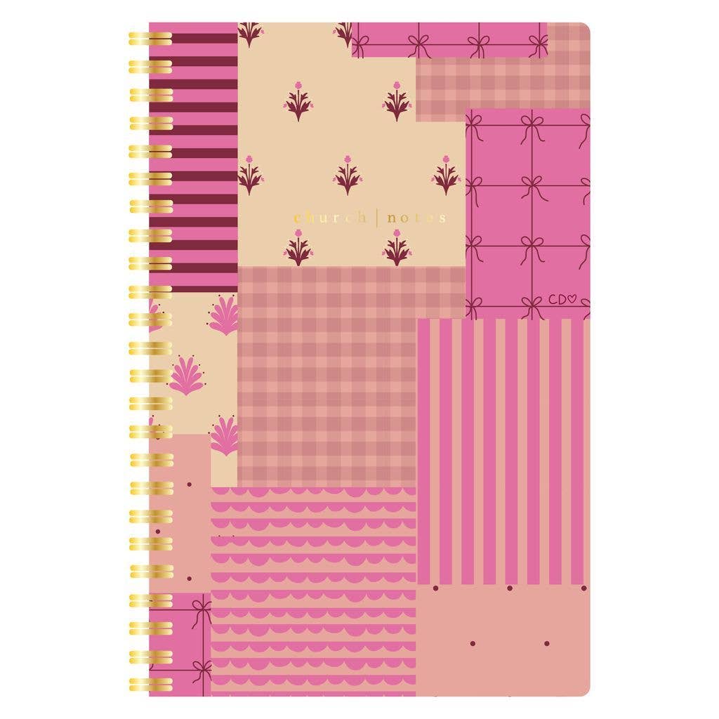 Quilted Patchwork Bible Study Spiral Notebook x Church Notes