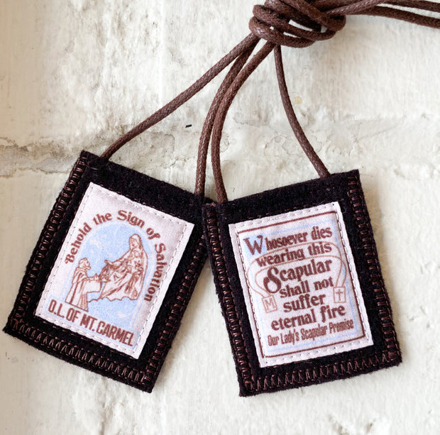 Our Lady of Mt. Carmel Brown Wool Scapular