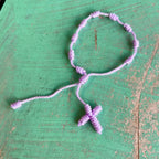 Knotted Cord Rosary Decade Adjustable Bracelet