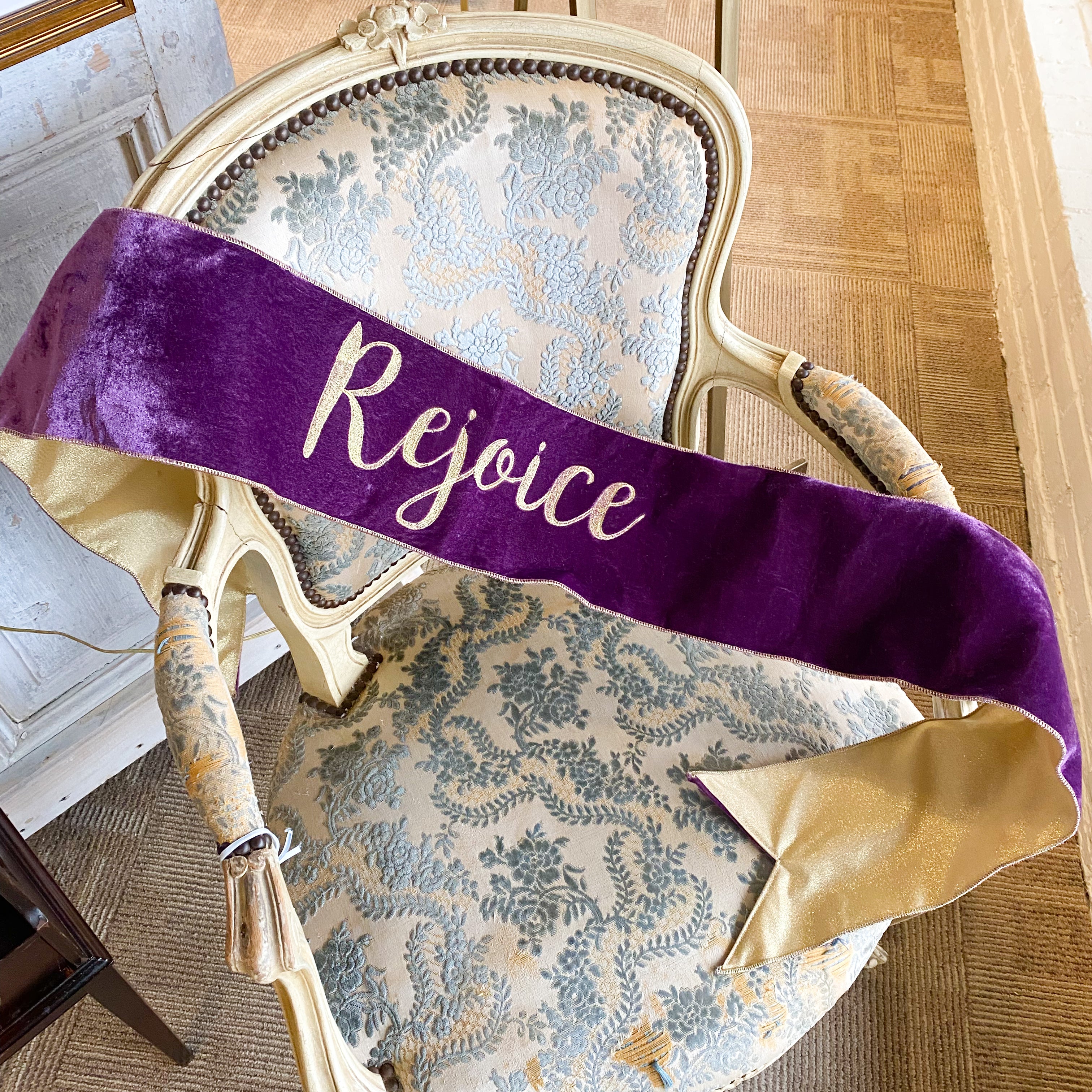 Lent Velvet Rejoice Banner - Purple