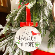 Cardinal Chorus Assorted Wood Disc Ornament