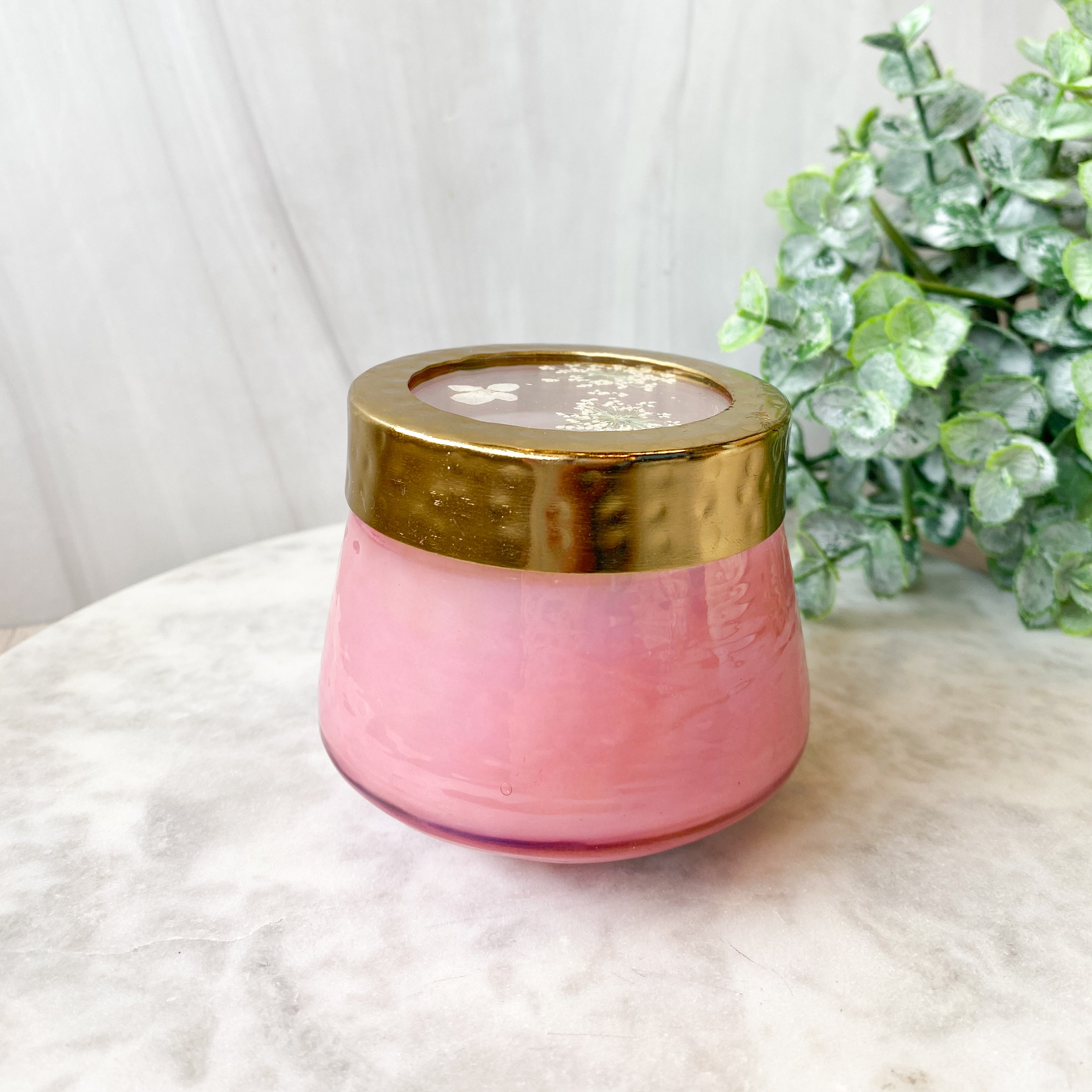 Little Flower Luna Flower Watercolor Pressed Floral Candle-Small