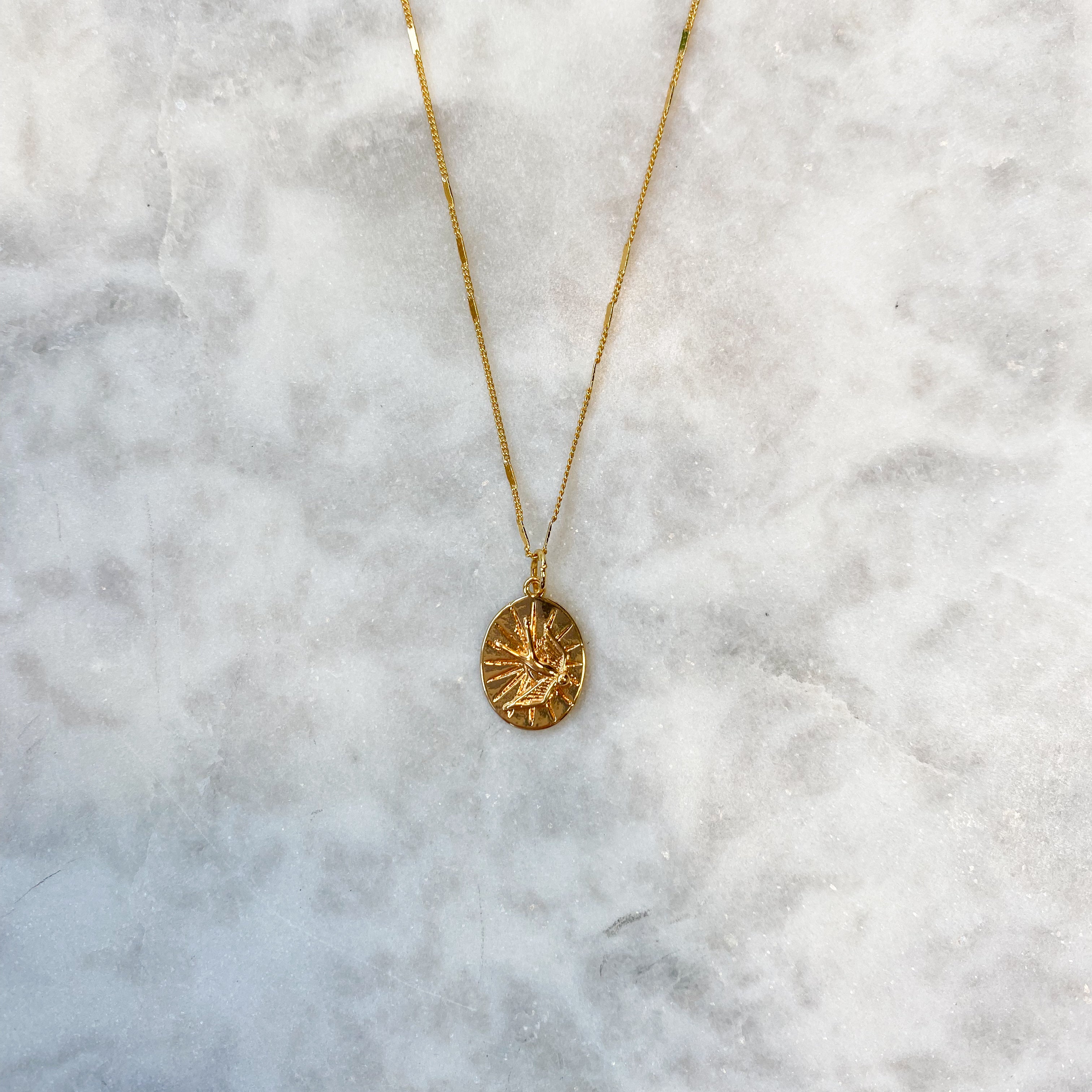 Bronzed Peaceful Dove Necklace