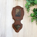 Antique French Wooden Our Lady of Lourdes Holy Water Font