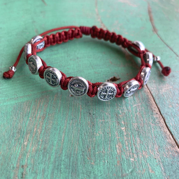 Silver St Benedict Protection Bracelet