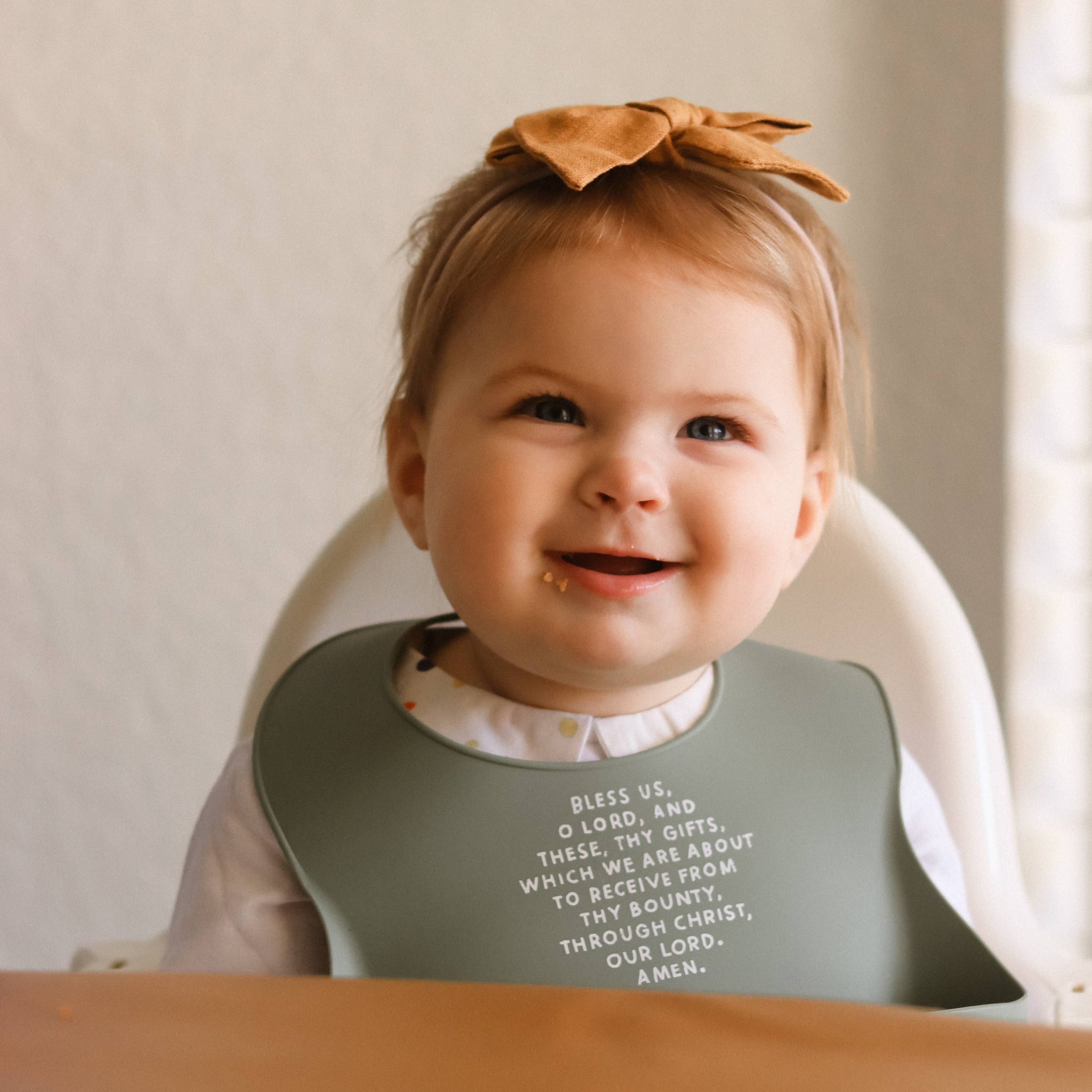 Catholic Meal Blessing Bib | BPA Free Bib | Gift For Baby