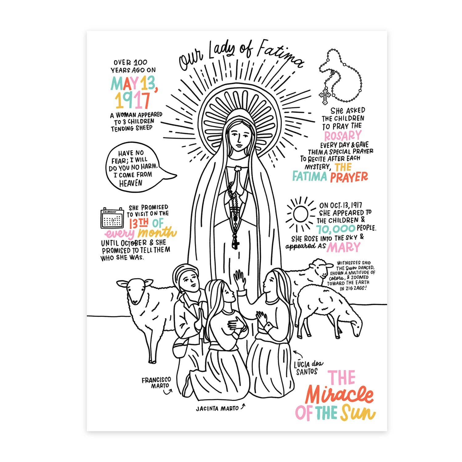 Our Lady of Fatima Jumbo Activity Sheet - 3 pack