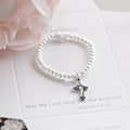 Catholic Baptism Pearl Bracelet Crucifix CJ-190
