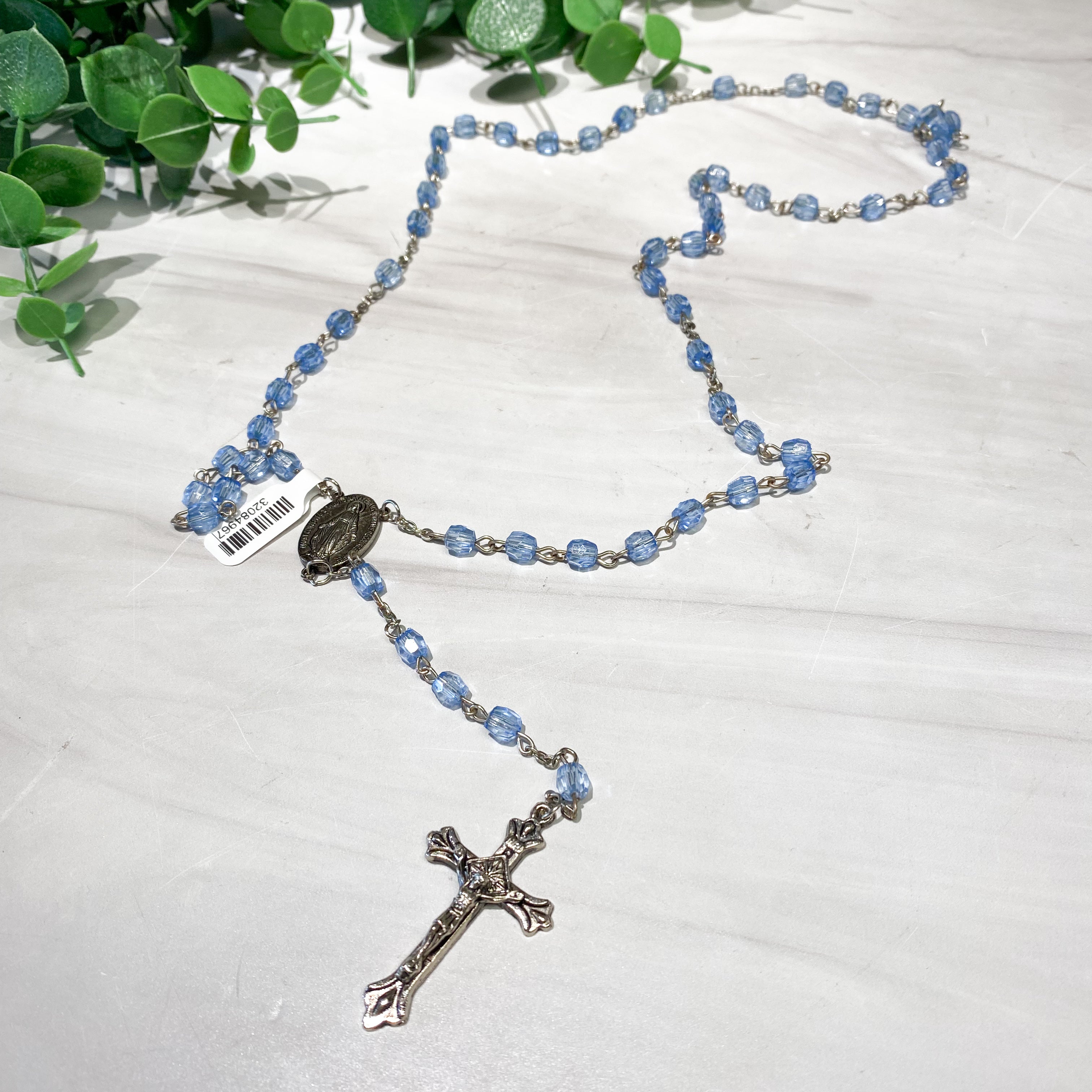Blue Crystal Vintage Marian Rosary