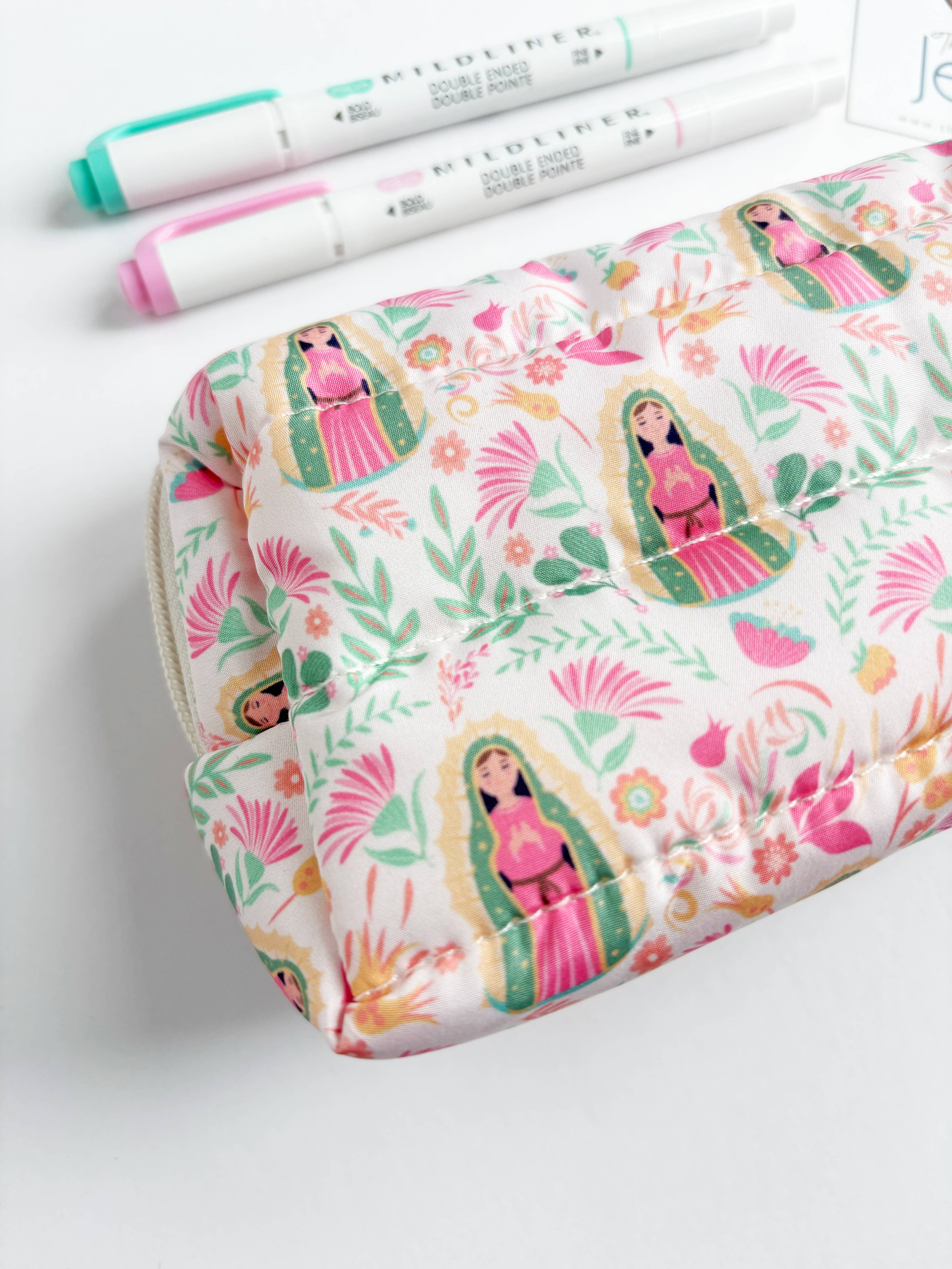 Our Lady of Guadalupe lightweight waterproof puffer pouch