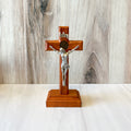 Desk Crucifix - Light Brown