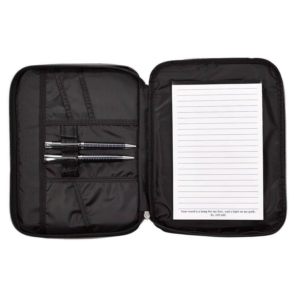 Bible Cover Organizer Two-fold Black Ichthus Badge