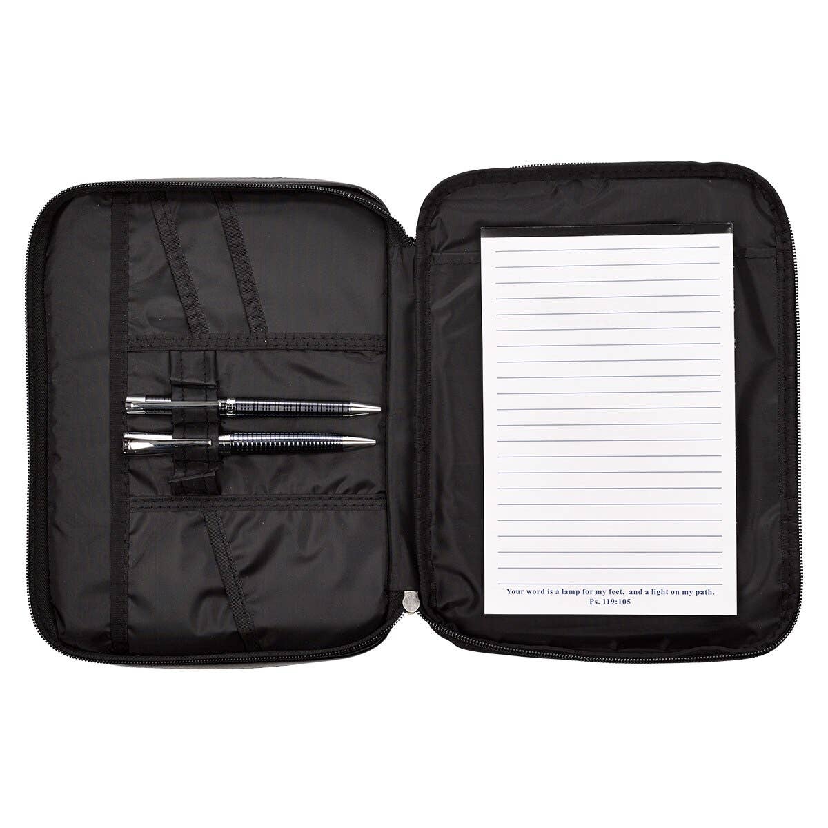 Bible Cover Organizer Two-fold Black Ichthus Badge