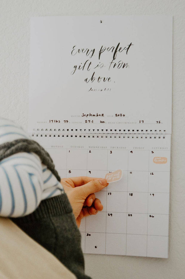 Christian Baby Milestone Calendar | Gift | Keepsake Decor