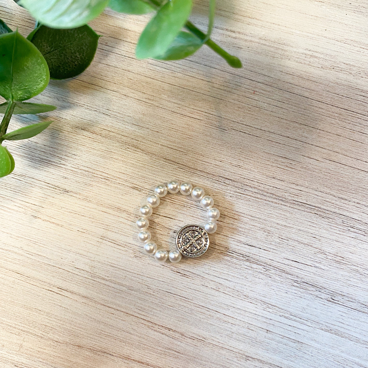 Beaded Religious Medal Rings