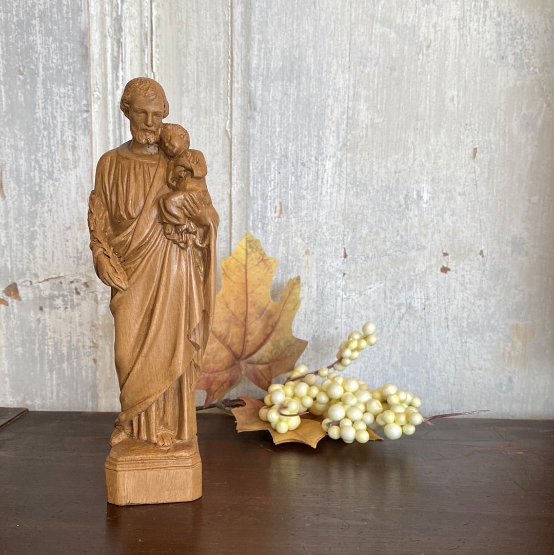 St. Joseph & Child in Woodtone Alabaster 6.75"
