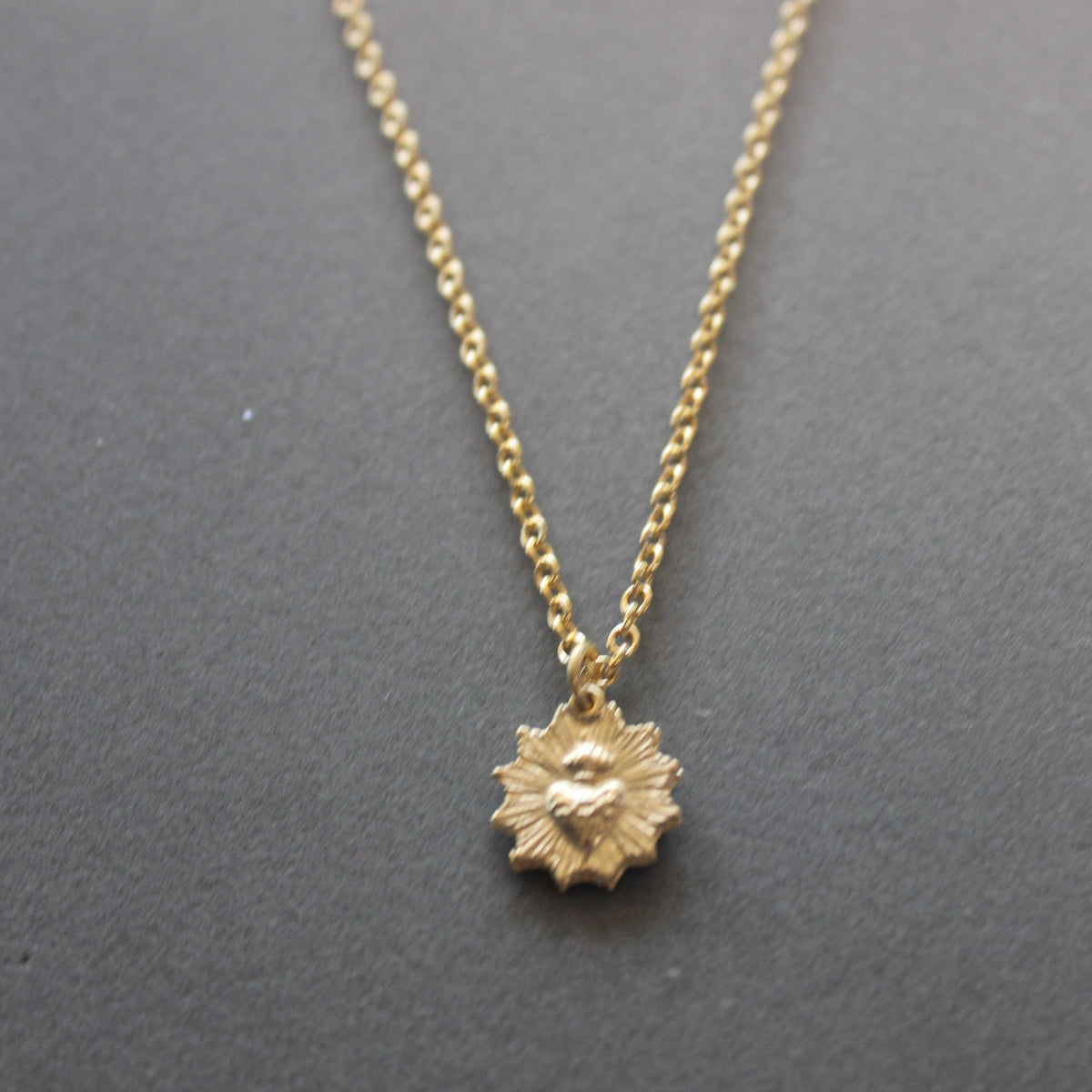 16" Flaming Heart Pendant Necklace