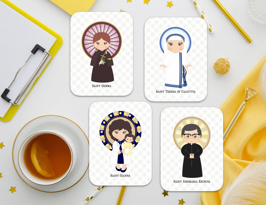 Fishing with the Saints Game Card Set. Set of 48 (12 saints) Saint Matching Game. First Communion Gift. Baptism Gift. Catholic Gift.