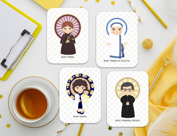Fishing with the Saints Game Card Set. Set of 48 (12 saints) Saint Matching Game. First Communion Gift. Baptism Gift. Catholic Gift.