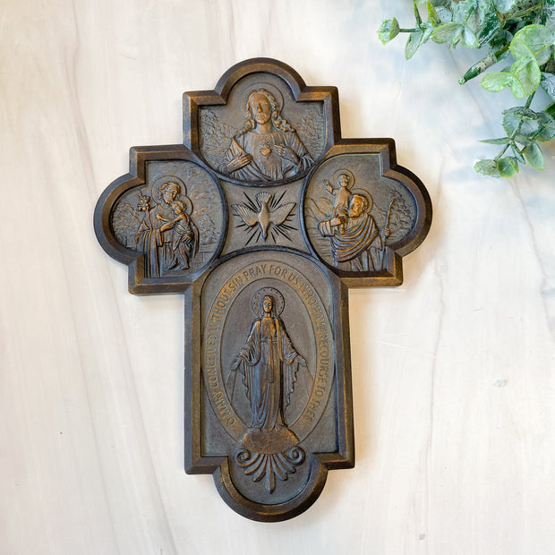 8.5" 4-Way Medal Wall Cross