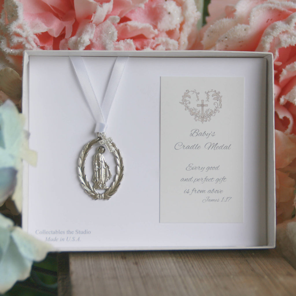 Catholic Mary Beautiful Cradle Medal for Baby Gift  CJ-376