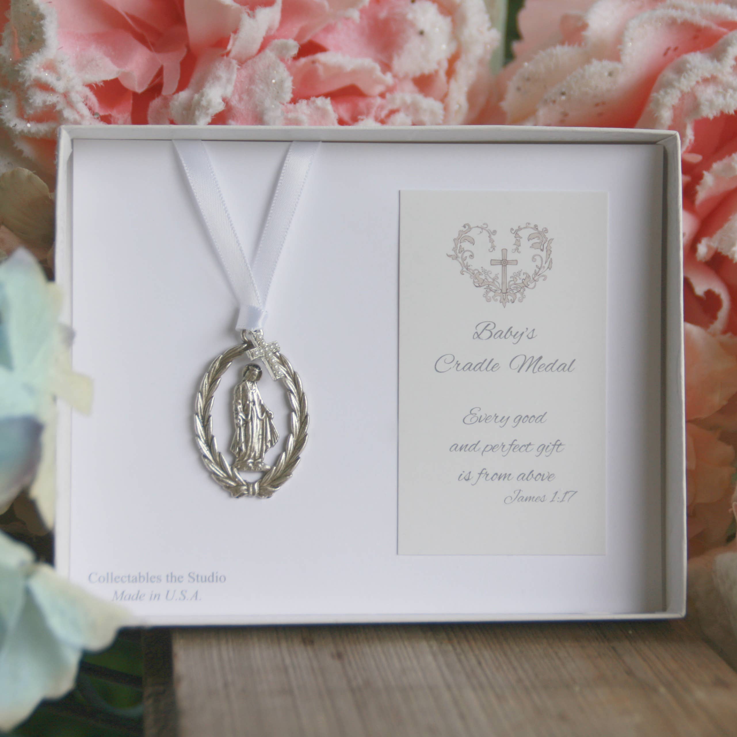 Catholic Mary Beautiful Cradle Medal for Baby Gift  CJ-376