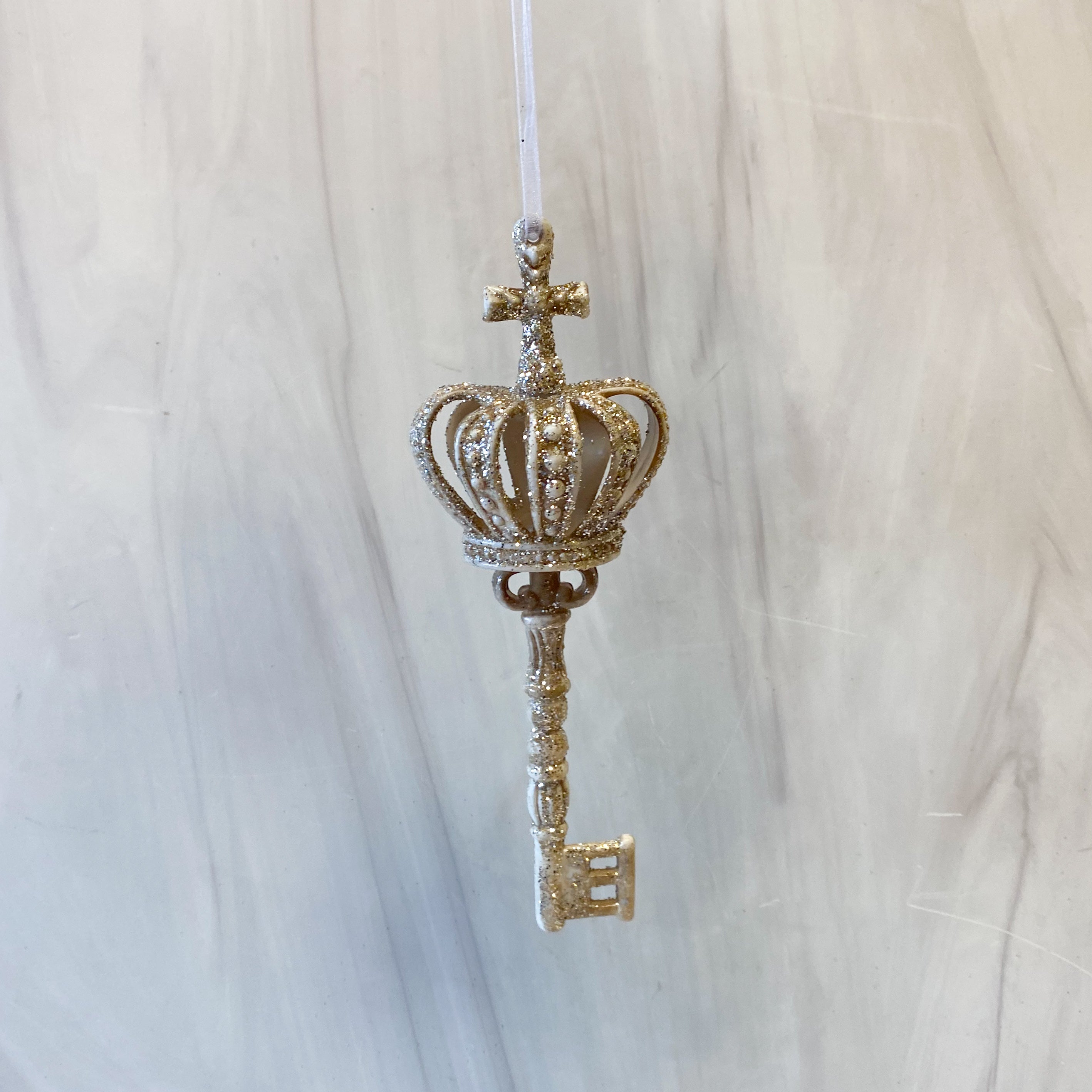 Key with Sparkly Cross Ornament