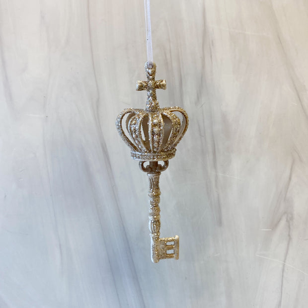 Key with Sparkly Cross Ornament
