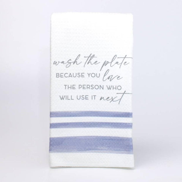 Wash the Plate Tea Towel, Mother Teresa Quote Catholic Decor